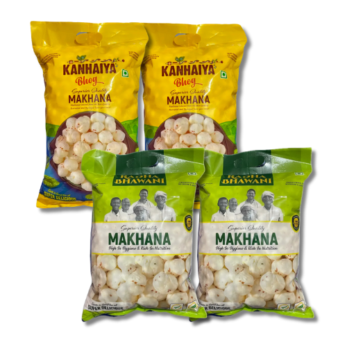2 Radha Bhawani Makhana + 2 Kanhaiya Bhog Makhana (250gx4)