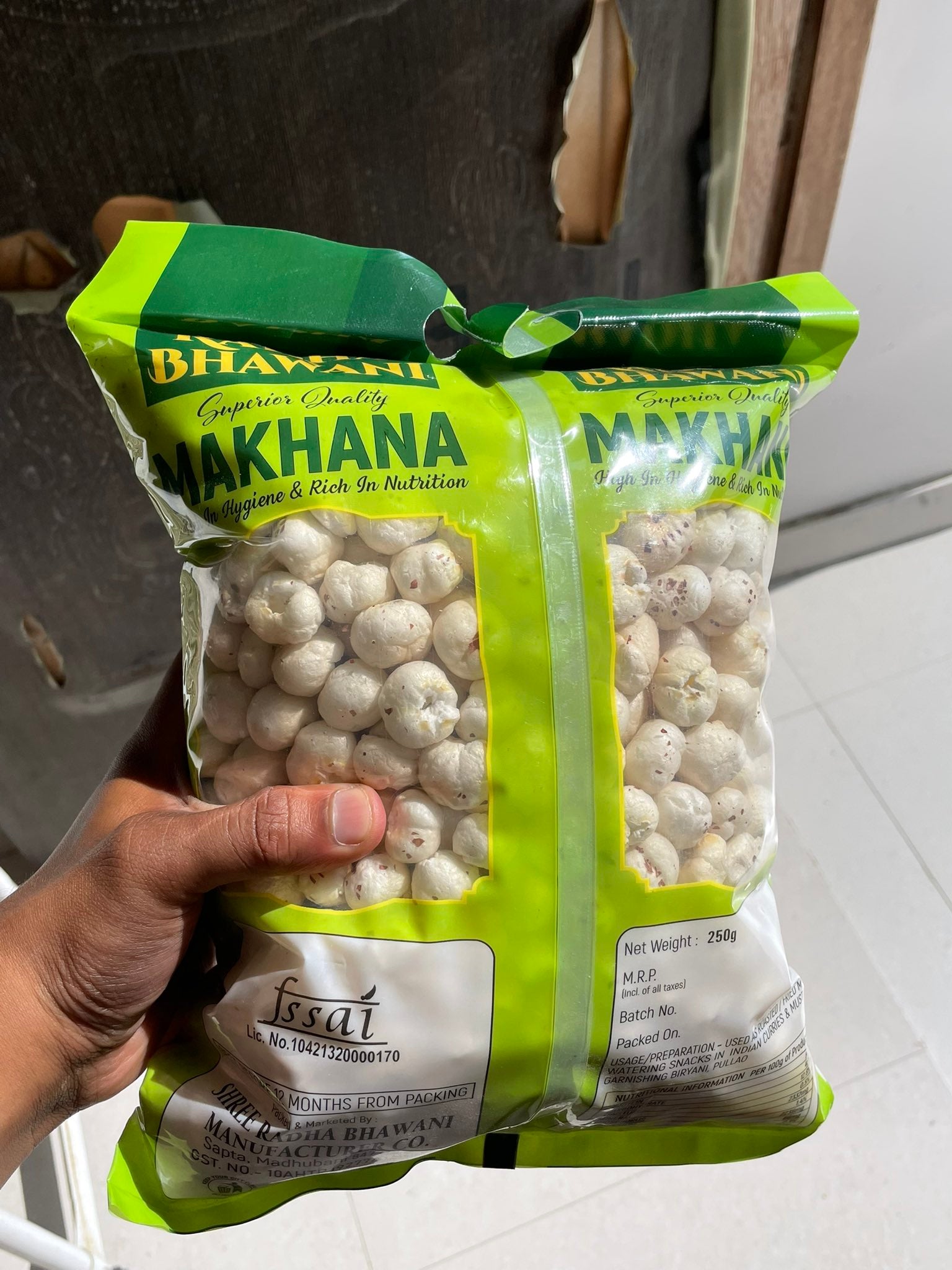 2 Radha Bhawani Makhana + 2 Kanhaiya Bhog Makhana (250gx4)